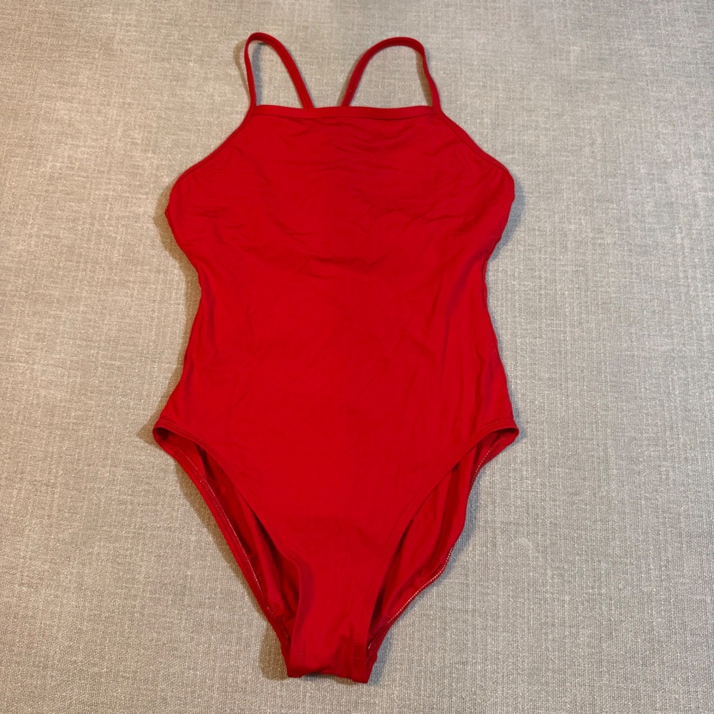 Lands' End Red One-Piece Swimsuit